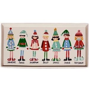 🆕- Little e Studio- Stoneware Christmas Platter with Santa's Elves
